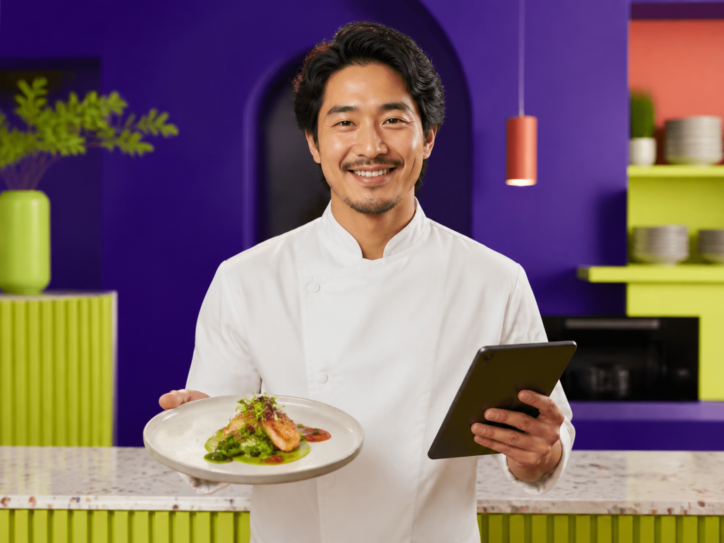 Chef indépendant lançant la présence numérique de son restaurant